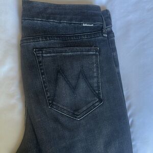 MOTHER Women's Dark Gray Straight Leg Jeans